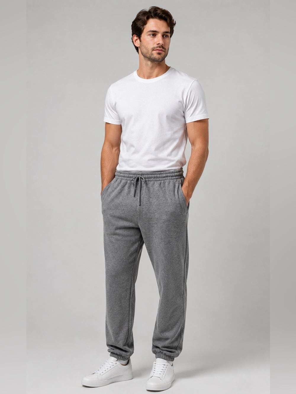 DSG Men’s Gray Drawstring Fleece Joggers
